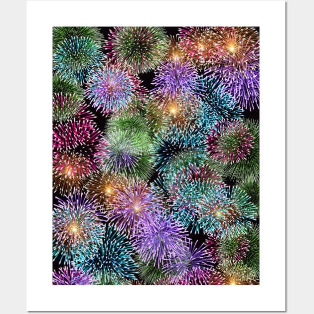 Fireworks bonanza - Multiple colourful effects combined Wall Art by Montanescu